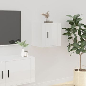 Vidaxl vidaXL Stenska TV omarica visok sijaj bela 40x34,5x40 cm