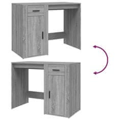 Vidaxl Pisalna miza siva sonoma 100x49x75 cm inženirski les