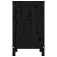 Vidaxl Zaboj za perilo črn 44x44x76 cm trdna borovina