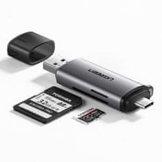 Ugreen Bralnik kartic SD / micro SD na USB 3.0 / USB Type C 3.0 siv (50706)