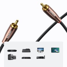 Ugreen stereo avdio kabel 2xRCA 3m rjav (AV199 50135)