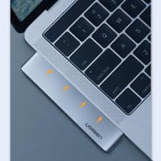 Ugreen Adapter HUB za MacBook Pro / Air 2x USB-C na 3x USB 3.0 / TF / SD / USB-C - siv