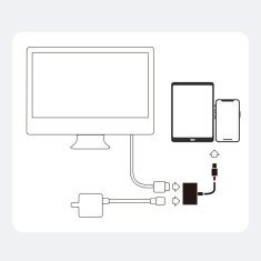 Joyroom adapter adapter iz Lightning (moški) v digitalni HDMI (ženski) + Lightning (ženski) FullHD 1080p 60Hz bela (S-H141 bela)