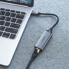 Ugreen Zunanji adapter LAN RJ45 - USB-C 1 Gigabit Ethernet - siva