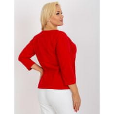 RELEVANCE Ženska bluza z našitkom in potiskom velike velikosti GENIE rdeča RV-BZ-8453.34X_393586 Univerzalni