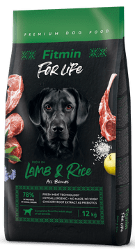 Fitmin For Life Beef & Rice pasji briketi, 12 kg