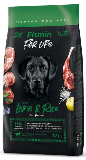 Fitmin For Life Beef & Rice pasji briketi, 12 kg