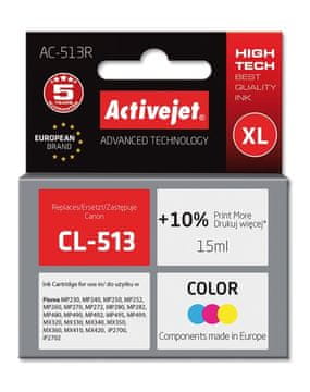 ActiveJet Nadomestna črnila Activejet AC-513R za Canon CL-513, Premium, 15 ml, barvna