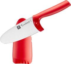 slomart Otroški kuhinjski nož ZWILLING Twinny, 10 cm, ergonomska zasnova, profesionalno ostrenje, rdeč, primerno za učne kuharske delavnice