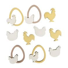 Rayher.	 Leseni okraski Piščančki&Jajčka, 2.5-4cm, set 10