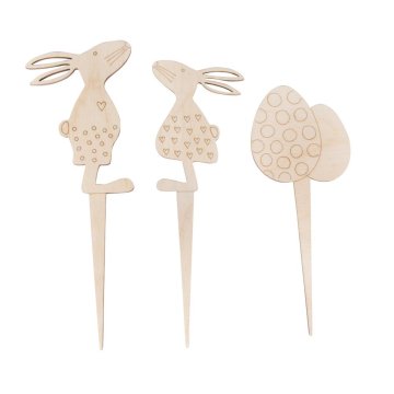 Rayher.	 Leseni motivi Velika noč, natur, 3-delni set, 7,5x20,5cm