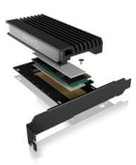 IcyBox IB-PCI214M2-HSL adapter za SSD, M.2 NVMe v PCIe x4