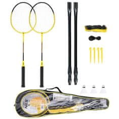 NILS NRZ262 Aluminium / Badminton Set 2 loparja + 3 puščice s perjem + mreža 600x60cm + prevleka