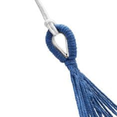 NILLS CAMP NC9001 Modra viseča mreža z lesenim nosilcem 70 cm in kovinskim ročajem