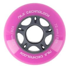 Nils Extreme PU 72x24 82A Pink Wheels (4 kosi)