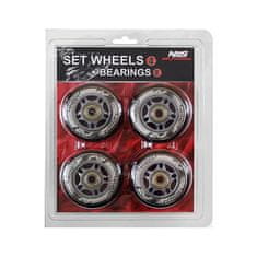 shumee PU 72x24 82A ČRNI (4 kosi) + ABEC-9 (8 kosi) NILS EXTREME SET