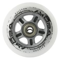 Nils Extreme PU 84x24 82A White (4 kosi) + ABEC-7 Chrome (8 kosov) Set