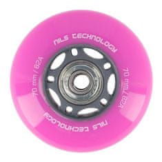 Nils Extreme PU 70x24 82A (4 kosi) roza + ABEC-7 (8 kosov) set
