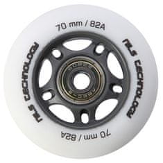 Nils Extreme PU 70x24 82A White Matte (4 kosi) + ABEC-9 (8 kosov) Set