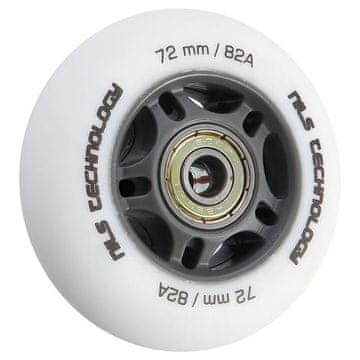 Nils Extreme PU 72x24 82A White Matte (4 kosi) + ABEC-9 (8 kosov) Set