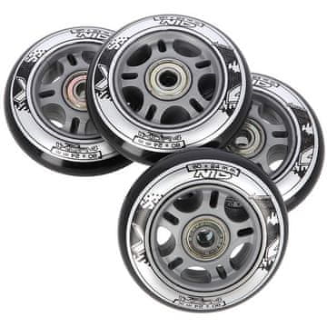 Nils Extreme PU 80x24 82A Black N (4 kosi) + ABEC-9 (8 kosov) Set