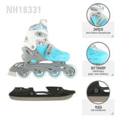 Nils Extreme NH18331 Blue 4in1 Velikost S (31-34) Drsalke z nadomestno hokejsko drsalko