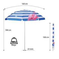 NILLS CAMP NC7811 Dežnik za plažo 180 CM