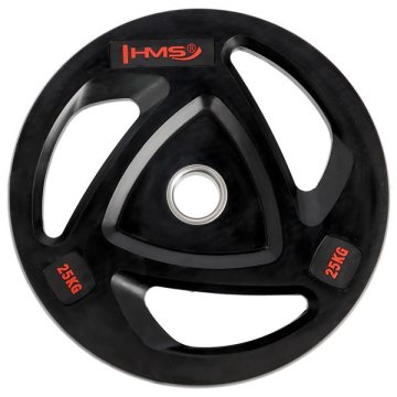 HMS TOX25 Black Rubberised Olympic Plates 25 KG