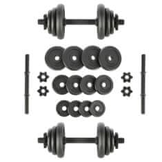 ONE Fitness STO20 Črna 2 x 9 kg uteži v kovčku