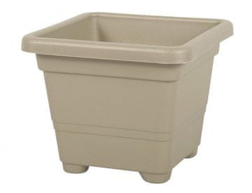 Cvetlični lonec QUADRATO iz plastike 38x38x30cm, rjavkasto siv