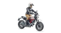 Bruder 63051 BWORLD Motorno kolo Scrambler Ducati Cafe Racer z voznikom