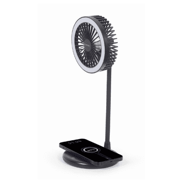 Gembird Namizna LED svetilka z ventilatorjem in brezžičnim polnjenjem