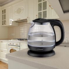MAESTRO Kettle Feel-Maestro MR-055-BLACK, električni kotliček, 1 L, 1100 W, varnostno izklop, črna steklena površina
