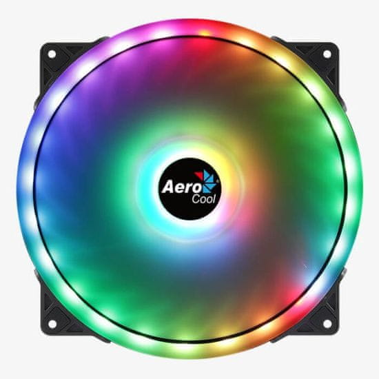 Aerocool FAN AEROCOOL PGS DUO 20 ARGB 6PIN 200MM - Črn 20 cm ventilator z nizko ravnjo hrupa in LED osvetlitvijo