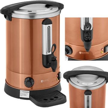 Royal Catering Warnik grelnik vode z dvojno steno in odkapnikom, 13,5 l, 2500 W, oranžen