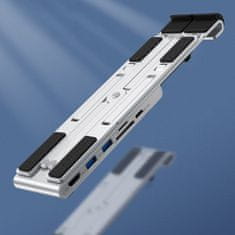 Choetech Stojalo za prenosni računalnik PD USB-C HDMI 2xUSB-A 1xUSB-C 1xSD 1xTF črno