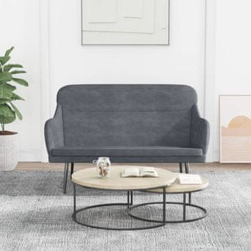 Vidaxl vidaXL Klop temno siva 110x76x80 cm oblazinjena z žametom