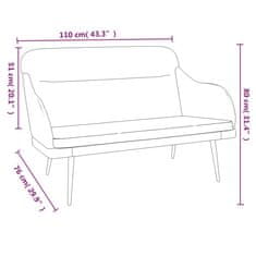 Vidaxl Klop črna 110x76x80 cm žamet