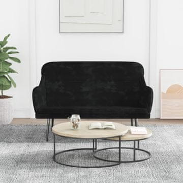 Vidaxl vidaXL Klop, črna, 110x76x80 cm, oblazinjena z žametom