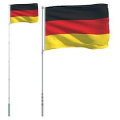 Greatstore Nemška zastava in drog 5,55 m aluminij
