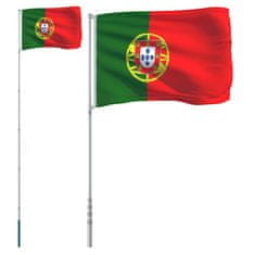 Vidaxl Zastava Portugalske in drog 5,55 m aluminij