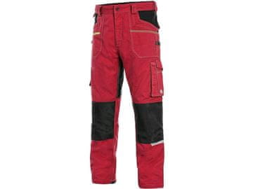 Delovne hlače CXS STRETCH, moške, rdečo-črne