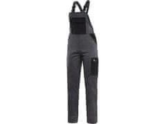 CXS Delovne hlače z oprsnikom CXS PHOENIX HEKATE, ženske, sivo-črne 