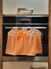 LUŠTNO Brisača za roke - Oranžna, ročno delo, unikatno darilo