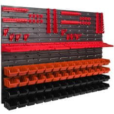 botle Delavniški panel za orodja 115 x 78 cm z 56 kos Škatla viseče Oranžna in Črna škatle plastika