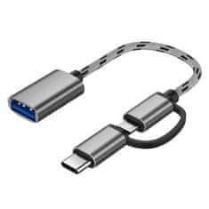 Northix 2-v-1 USB adapter - Micro USB / USB-C