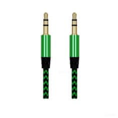 Northix 1m pleten 3,5 mm pomožni kabel - zelen 