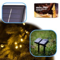 Aga Solarni svetlobna veriga 20 m 200 LED Topla bela