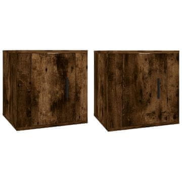 Vidaxl Stenska TV omarica 2 kosa dimljen hrast 40x34,5x40 cm