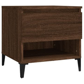 Vidaxl Stranska mizica rjav hrast 50x46x50 cm inženirski les